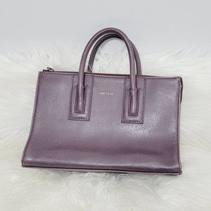 Matt & Nat Purple Dual Handle Satchel Bag Structured Zip Top Recycled Bottles